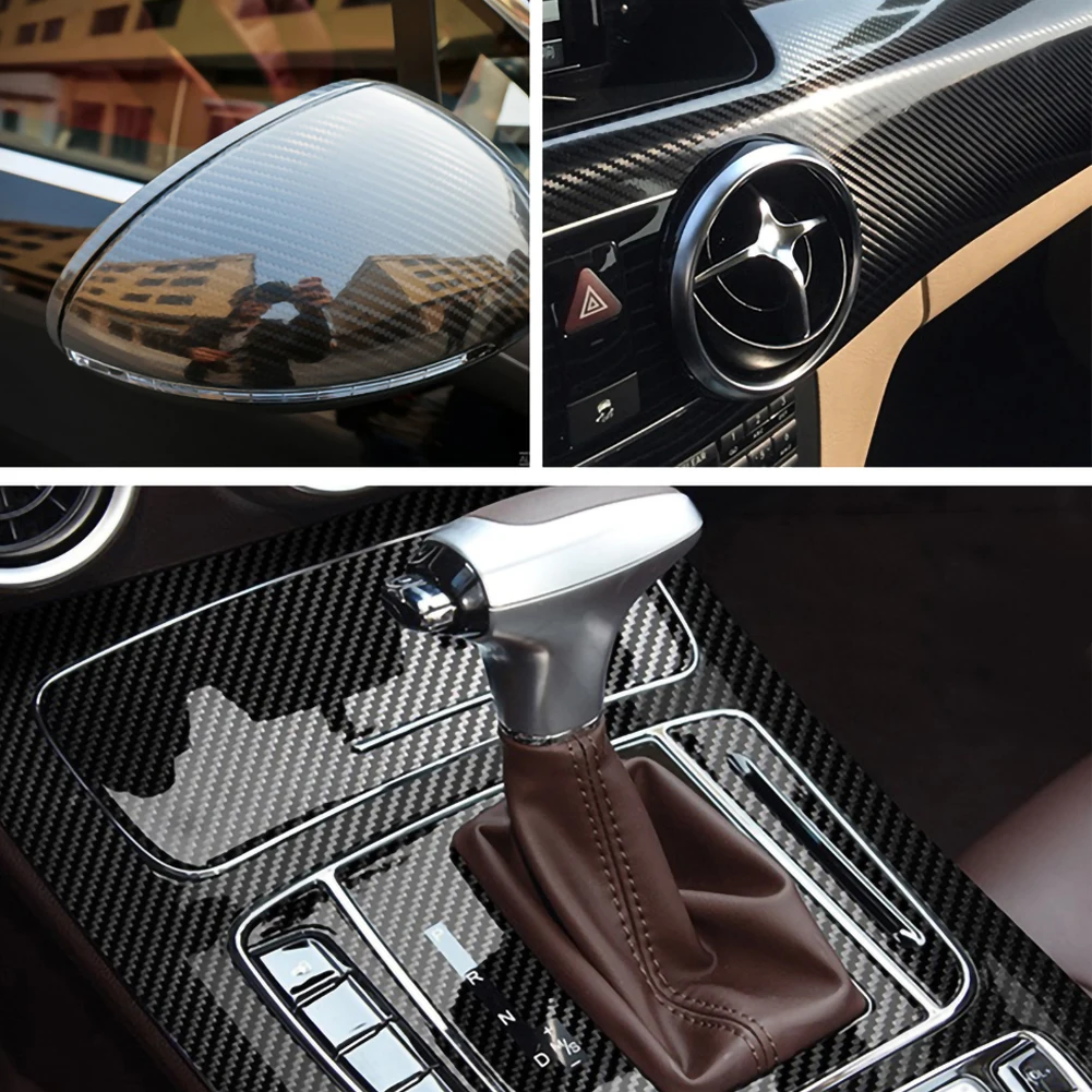 

50*152cm Car Styling DIY High Glossy 6D Carbon Fiber Vinyl Wrap Film Motorcyle Automobiles Car Sticker And Decals Accessorise