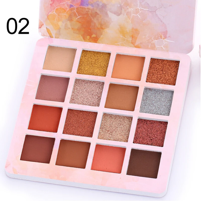 Палитра матовых теней для век 16 цветов стойкие водостойкие тени натуральный