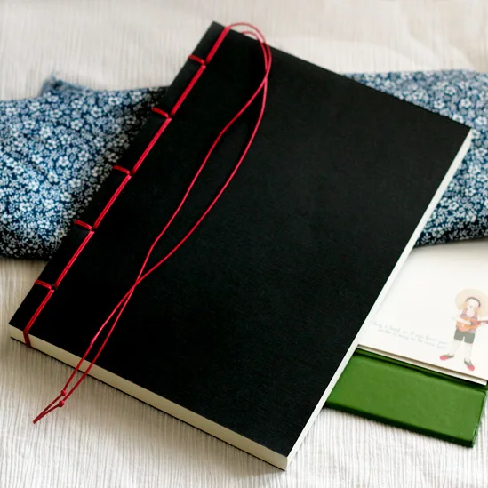 Черные винтажные большие канцелярские принадлежности 2020 тетрадь для эскизов на заказ толстая ручной работы