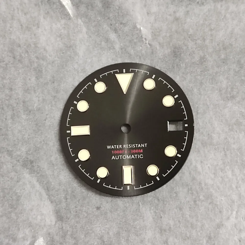 NH35 dial sunburst blue black with super luminous diving watch dial Japan Tenmadu NH35A/NH36A automatic mechanical movement 28.5