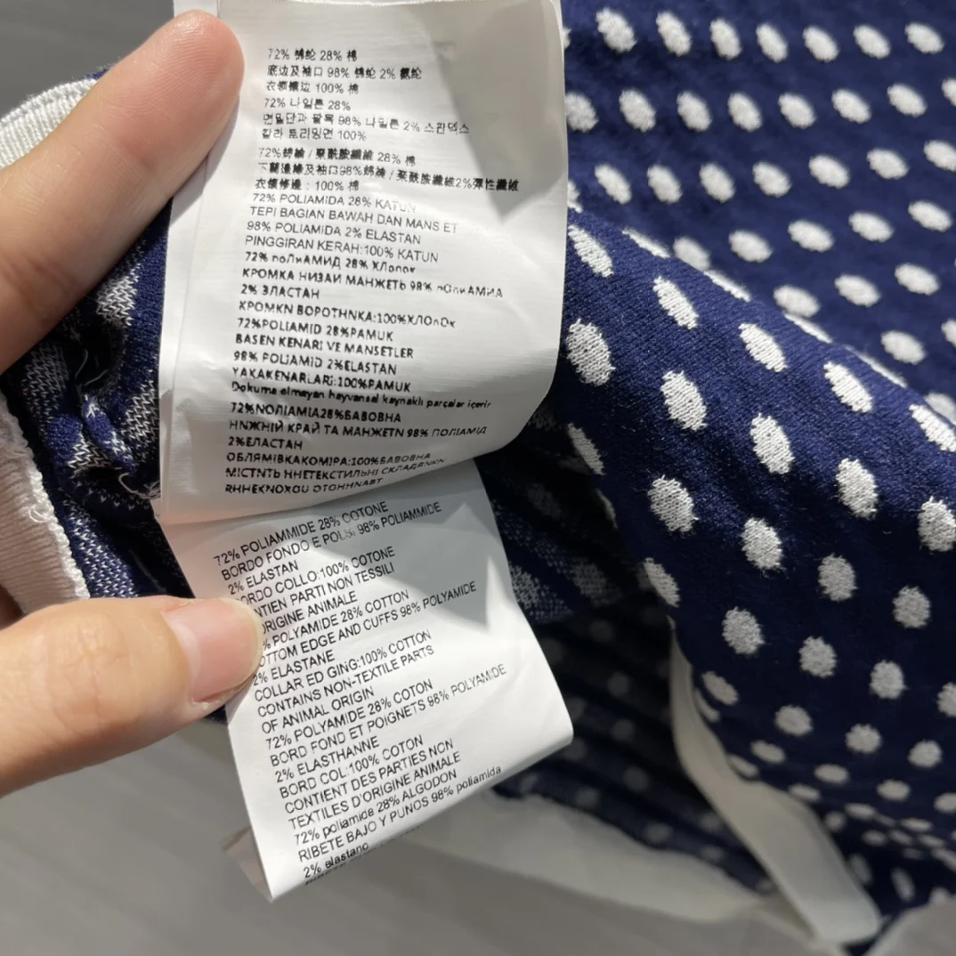 

Sweet Girl Polka Dot Tops Summer 2021 Luxury Brand Puff Sleeve O-neck Short Top Lady Preppy Style Jacquard Knit Short Sleeve Top