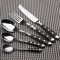 stainless steel dinnerware set portable luxury gold kitchen dinnerware set fork spoon knife set vaisselle kitchen accessories bc