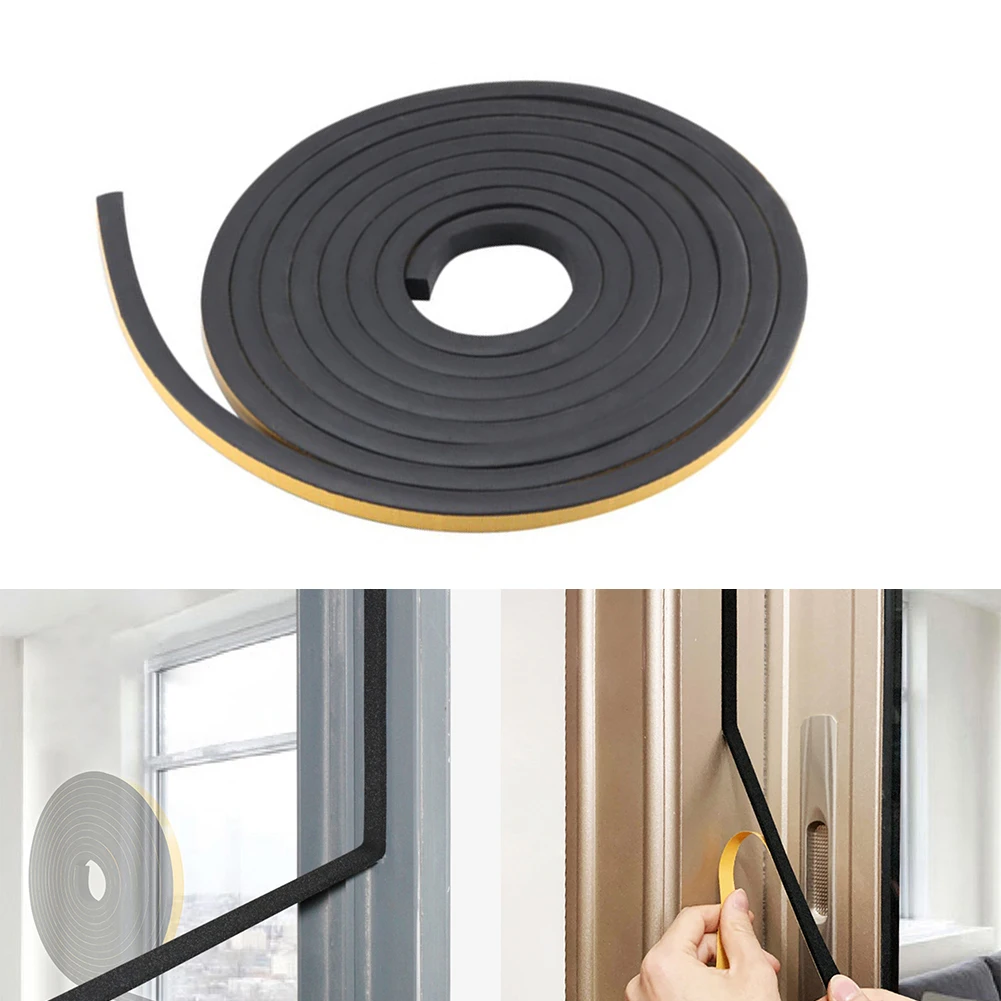 

5m Sealing Strip Foam Rubber Anti-collision Tape Weather Strip Door And Window Sealing Strip Sound Insulation Board 6X12mm