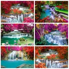 Фон Laeacco для портретной фотосъемки с изображением джунглей зеленых листьев водопада