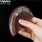 Натуральные тайские серебряные цветы без глицей гинкго, ювелирное изделие для волос из серебра 925 пробы, расчески из натурального дерева, сандаловые гребни, Ювелирное Украшение для здоровья