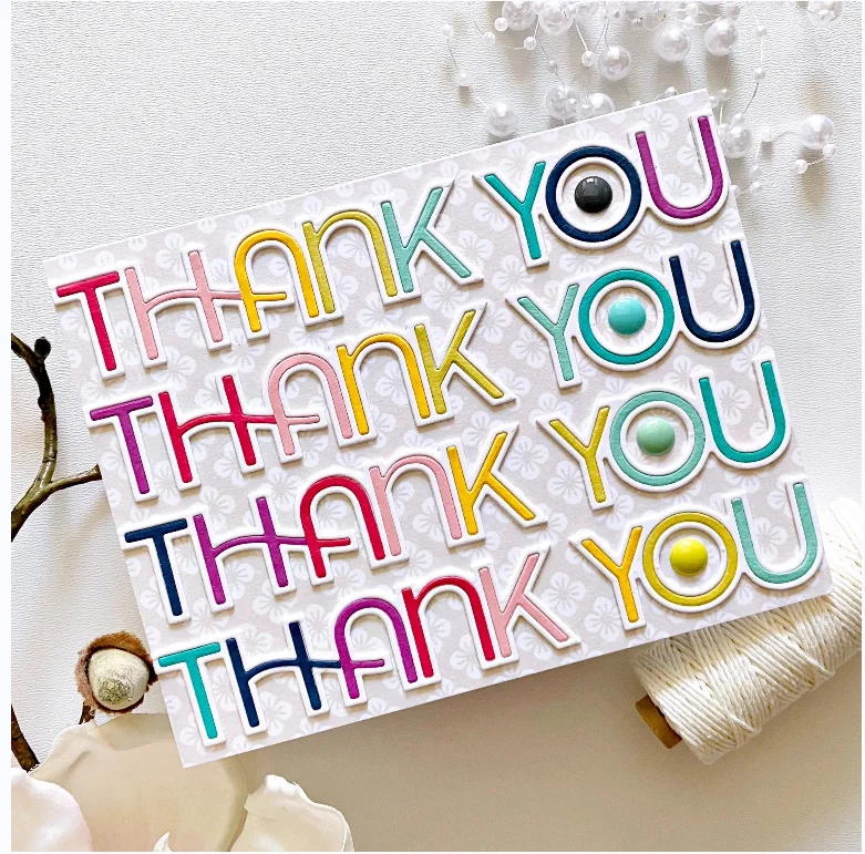 Металлические штампы с надписью thank you коврик для вырезания форма карточек