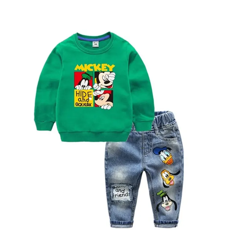 Комплект одежды для маленьких мальчиков и девочек с Микки Маусом детская одежда