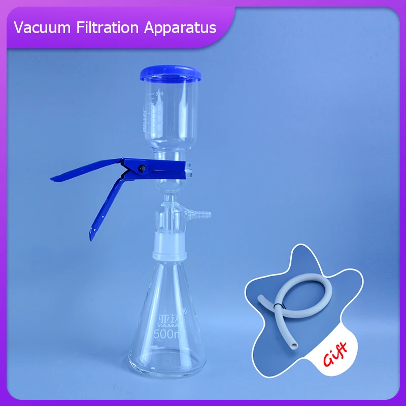 Vacuum Filtration Apparatus Glass Sand Core Liquid Solvent Filter Unit Device With Filter Cup & Receive Bottle 500 ML