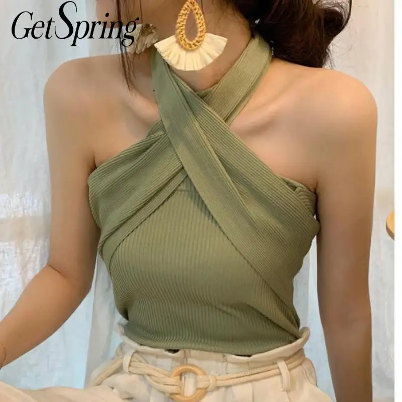 

Getspring женский укороченный топ, асимметричный, несколько способов ношения, сексуальный топ без рукавов, Женский винтажный сексуальный черны...