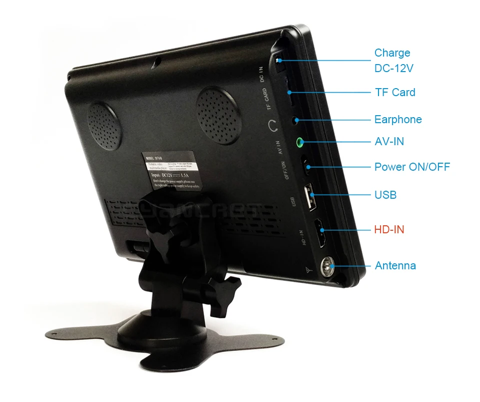 D7 7 Inch Portable Dvb-T2 Atsc Tdt Digital-Analog Mini Small Car Tv Support Usb Tf Mp4 H.265 Ac3 | Электроника