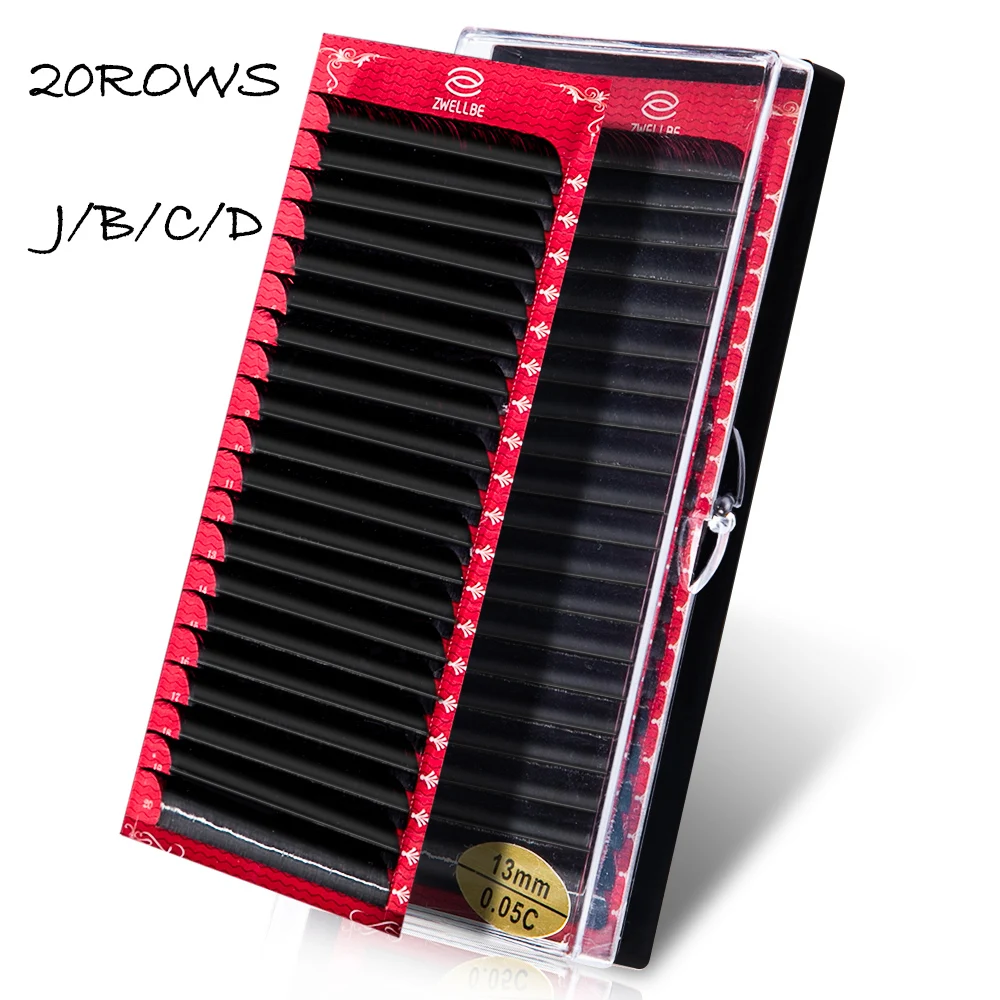 Zwellbe ресницы для наращивания шелковые волокна отдельные накладные Классический