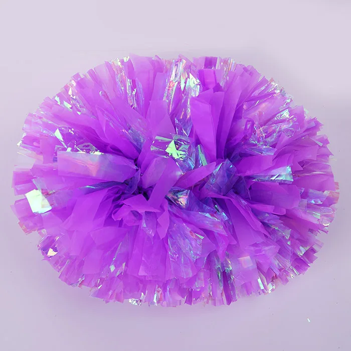 Детский лазерный помпон для чирлидинга белый Радужный пластиковый зеленый синий