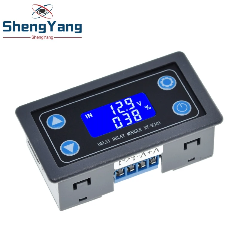 12 В постоянного тока, светодиодный цифровой релейный модуль с задержкой времени, Программируемый релейный переключатель управления таймером, функция таймера, с чехлом для помещений