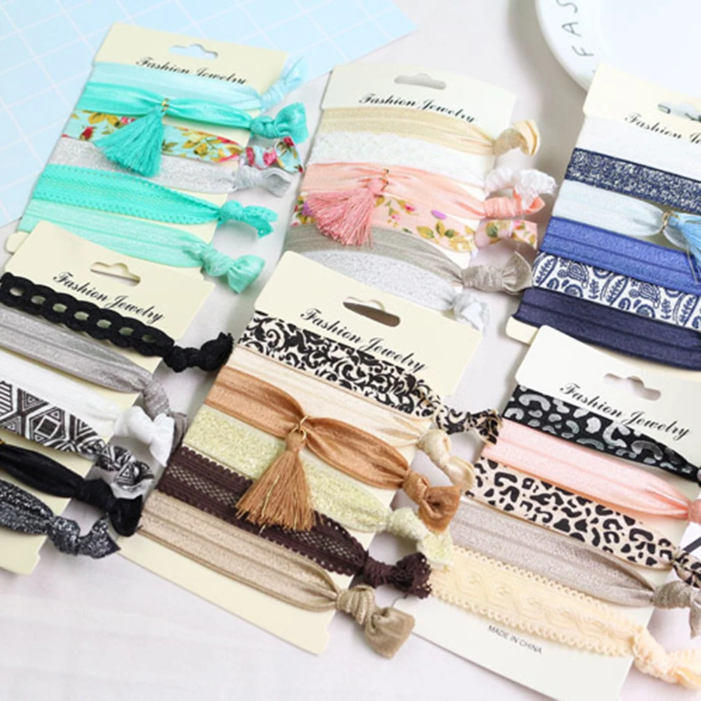 6 шт./лот простая резинка для волос Набор резинок женщин и девочек детские