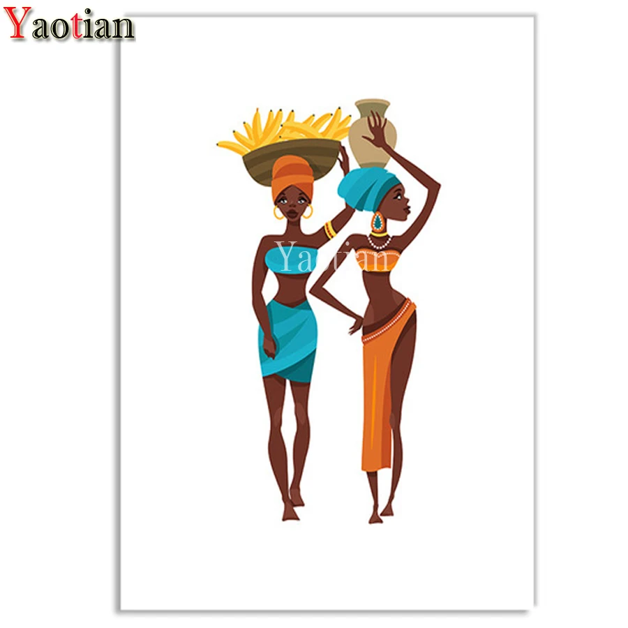 

5D алмазная живопись «сделай сам», полноразмерная/круглая Алмазная вышивка в виде Африканской женщины, мозаика, картина стразы, головоломка,...