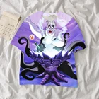 Модная мужская и женская футболка Disney с 3D принтом малефисент Харадзюку мультяшная Урсула с коротким рукавом Повседневная Уличная одежда Топ