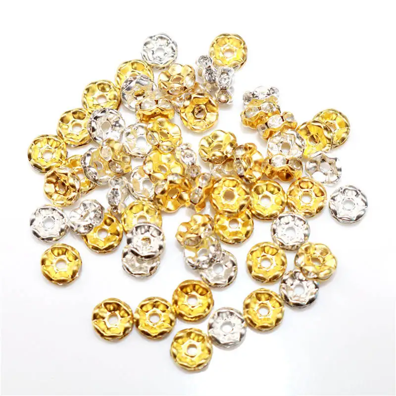 Бусины-Рондель с отверстием россыпью 6 мм 100 шт. отдельные бусины из горного