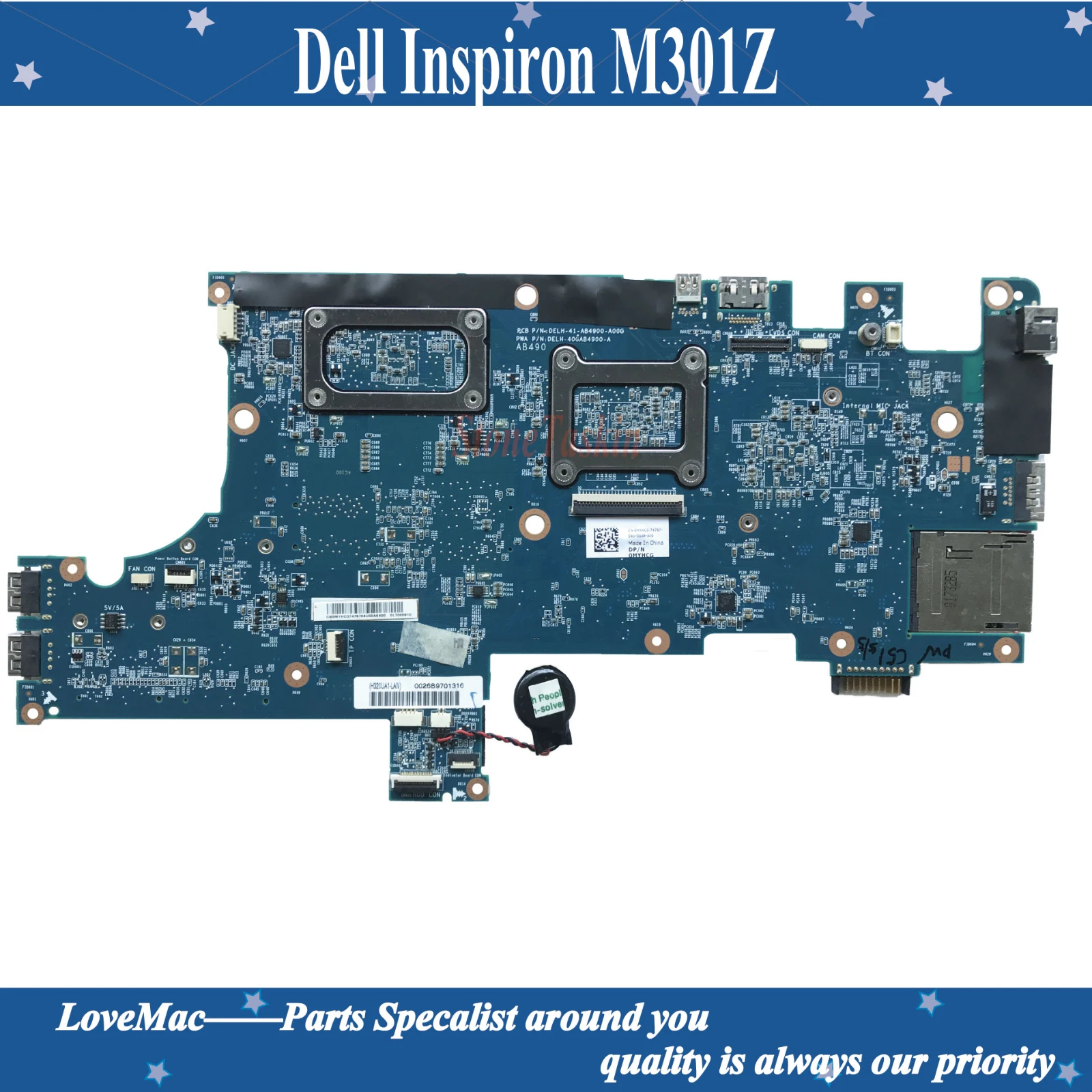 Высокое качество CN-0MYHCG для Dell Inspiron M301Z Материнская плата ноутбука DELH-41-AB4900-A00G MYHCG AMD