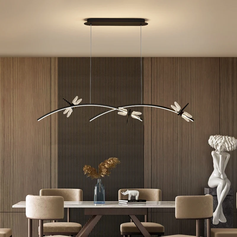 

Stylish Design Pendant Light Black Gold Frame Lustre Luminaire For Bedroom Dining Living Room Decoration Minimalist Fixture