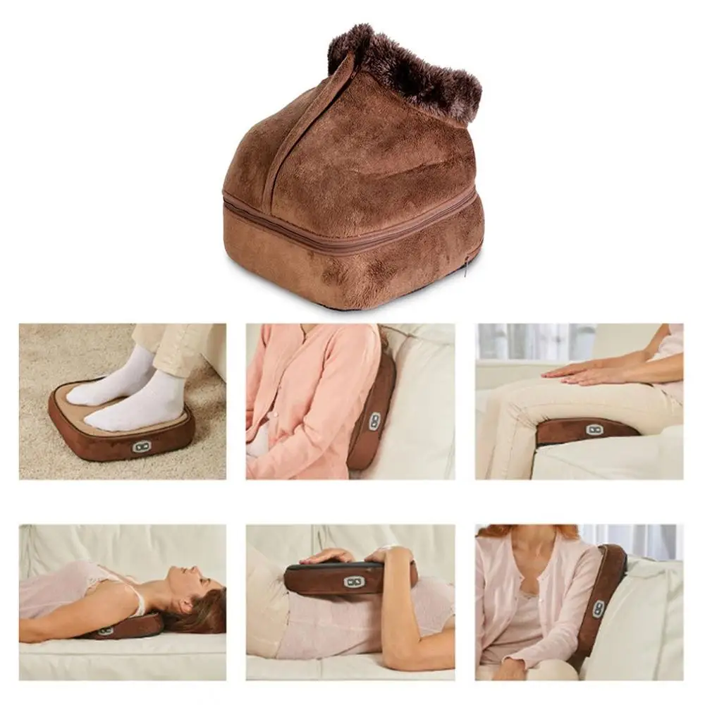 2 в 1 электрическая грелка для ног Удобная Массажная обувь бархатные ноги унисекс