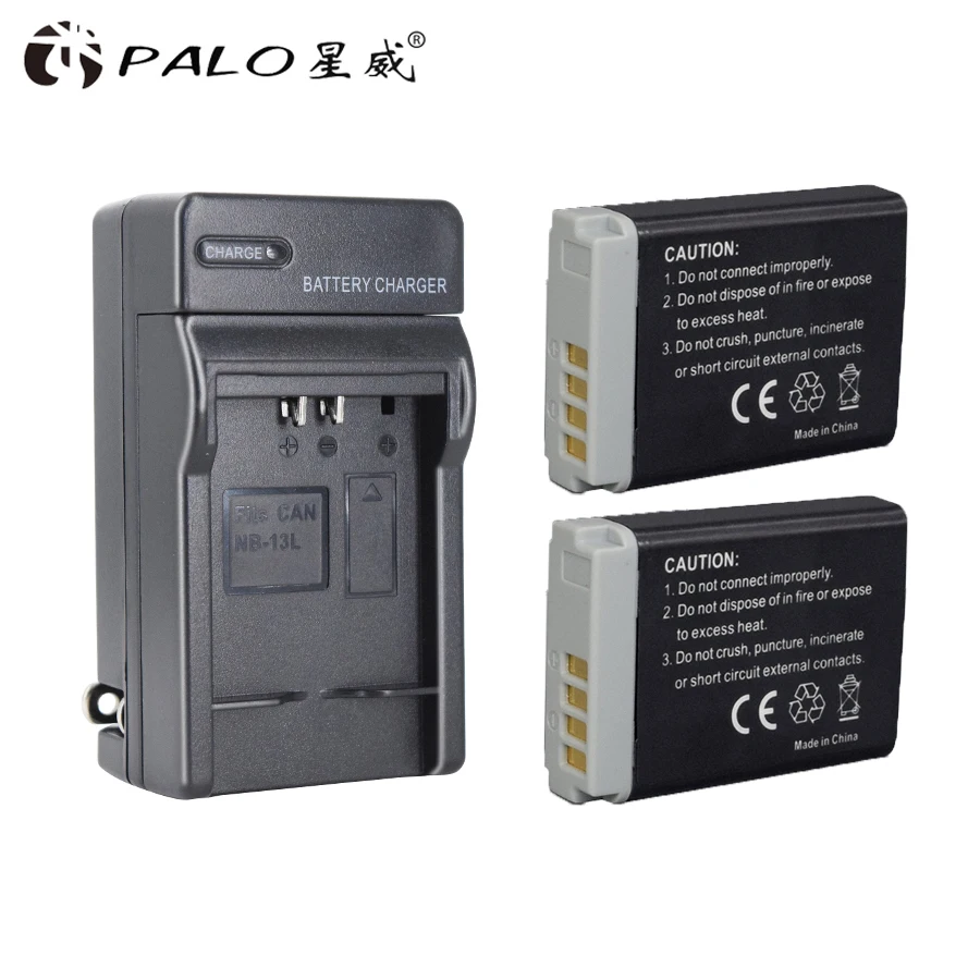 Цифровые аккумуляторы PALO 2 шт. NB 13L NB13L + светодиодное зарядное устройство для Canon