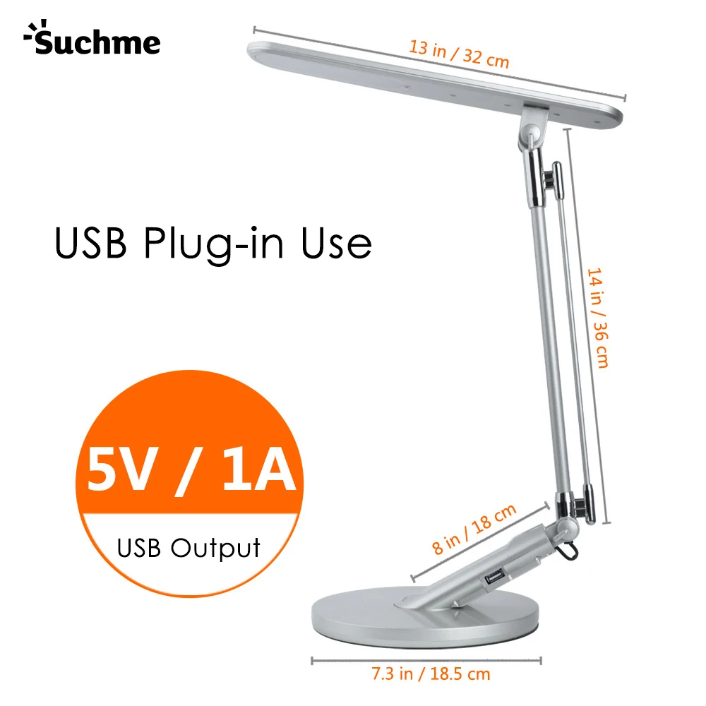 Suchme 2020 LED Desk Lamp 7W High Power Reading Table EU/US Plug Light Stand USB Output Eye-Protection 4 Color | Лампы и освещение