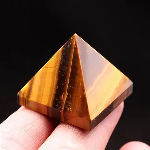 

Natural crystal amethyst citrine powder crystal pyramid home office ornaments decoration holiday gift specimen collection 3X3cm