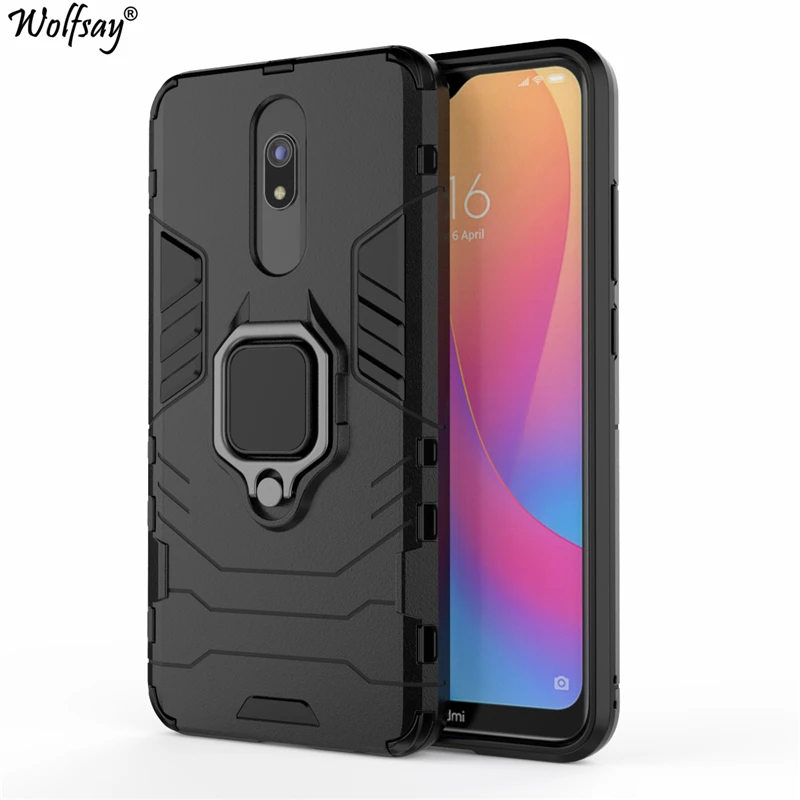 Чехол Wolfsay для Xiaomi Redmi 8 автомобильный держатель бронированные Чехлы Жесткий ПК и