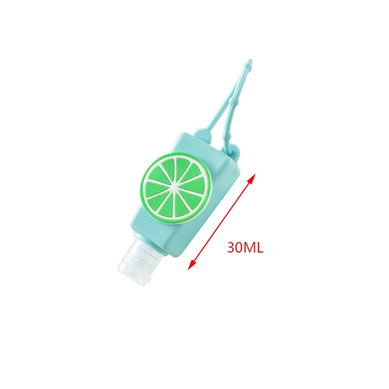 

5Pcs 30ml Refillable Empty Bottle with Colorful Cartoon Fruits Silicone Cover Portable Hand Sanitizer Container Hanging Disinfec