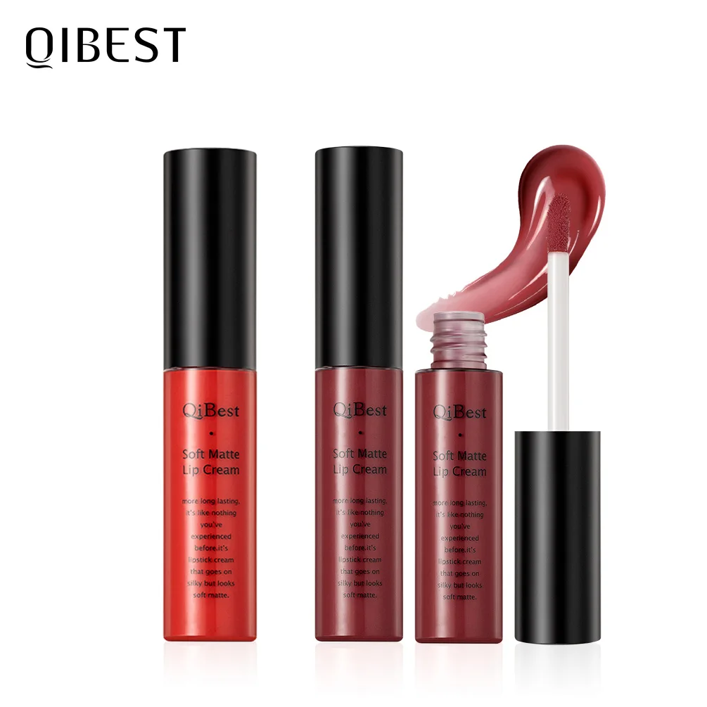 

QIBEST Liquid Lipstick Waterproof Lip Gloss 34 Colors Matte Lipstick Long lasting Lipgloss Cosmetics Lips Makeup Nude Maquiagem