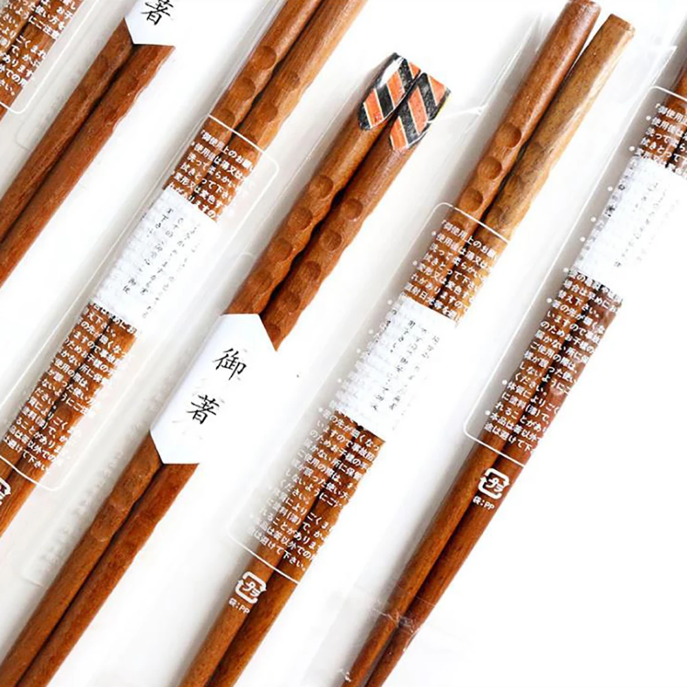 Набор палочек для еды с резьбой по краю 1 пара | Палочки