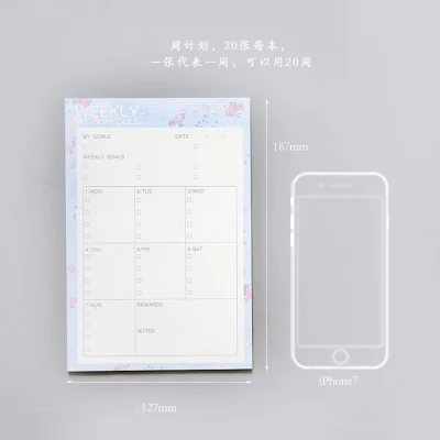 weekly plan blue Записная книжка А4 дневник Bullet Journal Еженедельный ежемесячный планировщик Papelaria школьные принадлежности стационарный Органайзер расписание - Цвет: weekly plan blue