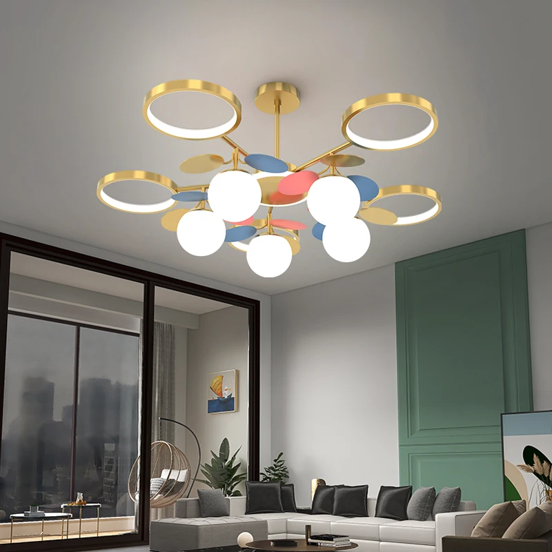 

Colorful LED Chandeliers For Kitchen Dining Room Foyer Kid's Room Living Room Villa Coffee Bar Hall Office Indoor Home Fixtures