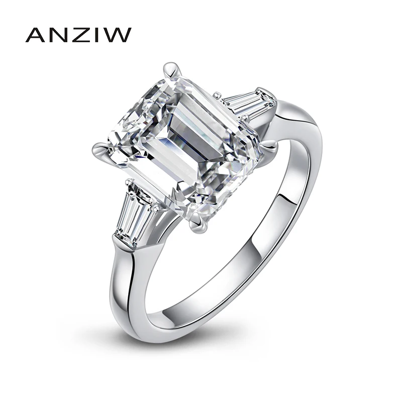 Женское кольцо из серебра 925 пробы с эмалью 4 карата|silver square ring|engagement rings womenengagement