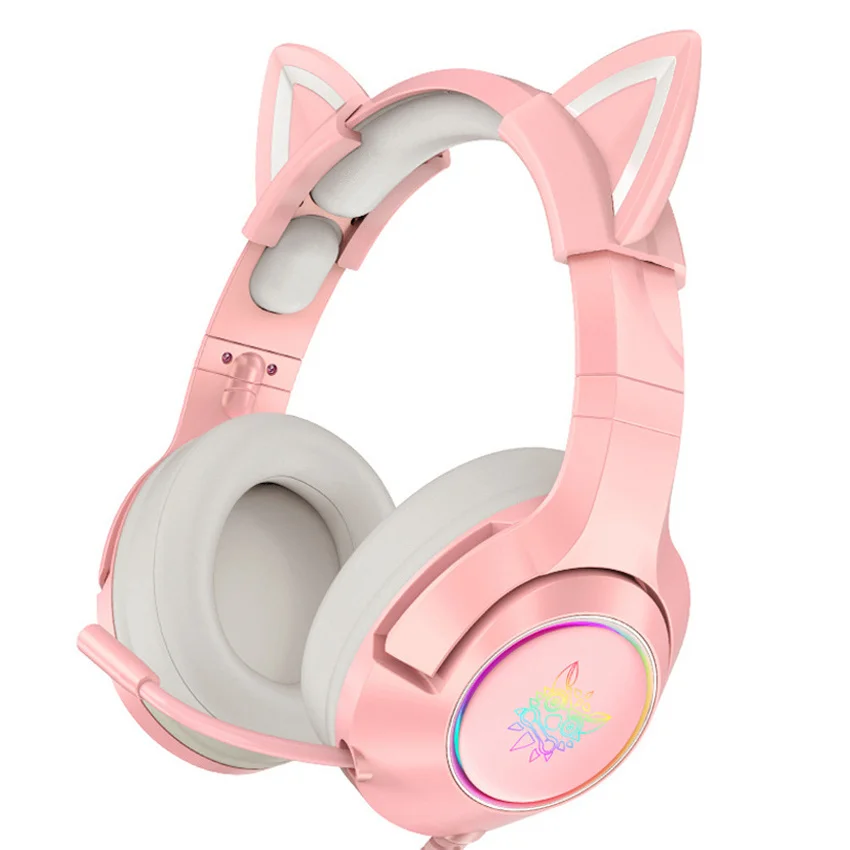 onikuma g25 gaming keyboard mouse set wired pink cw905 6400 dpi mice k9 cute cat ear headset for pc laptop free global shipping