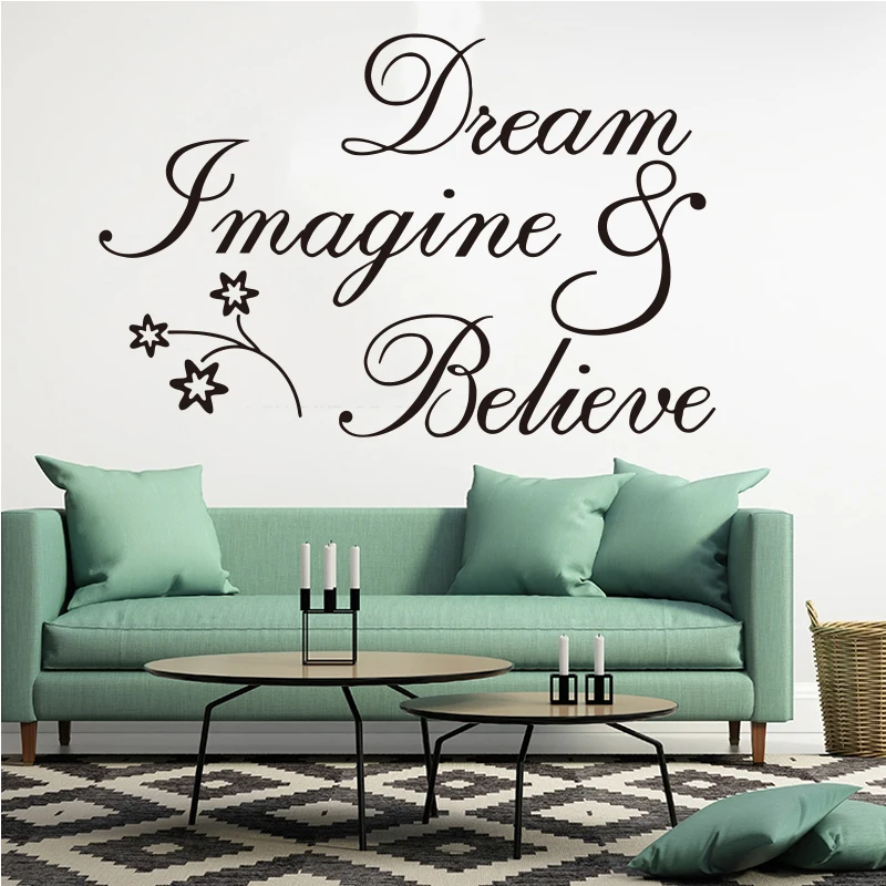 

Witkey мечты и считает вдохновляющие настенные Арт виниловая вырезка наклейка съемные обои моды декоративная живопись SZ-005