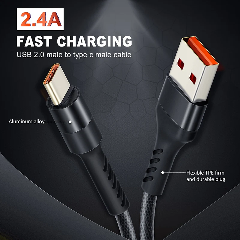 USB кабель CABLETIME с разъемом Type C длина 1м|Кабели для мобильных телефонов| |