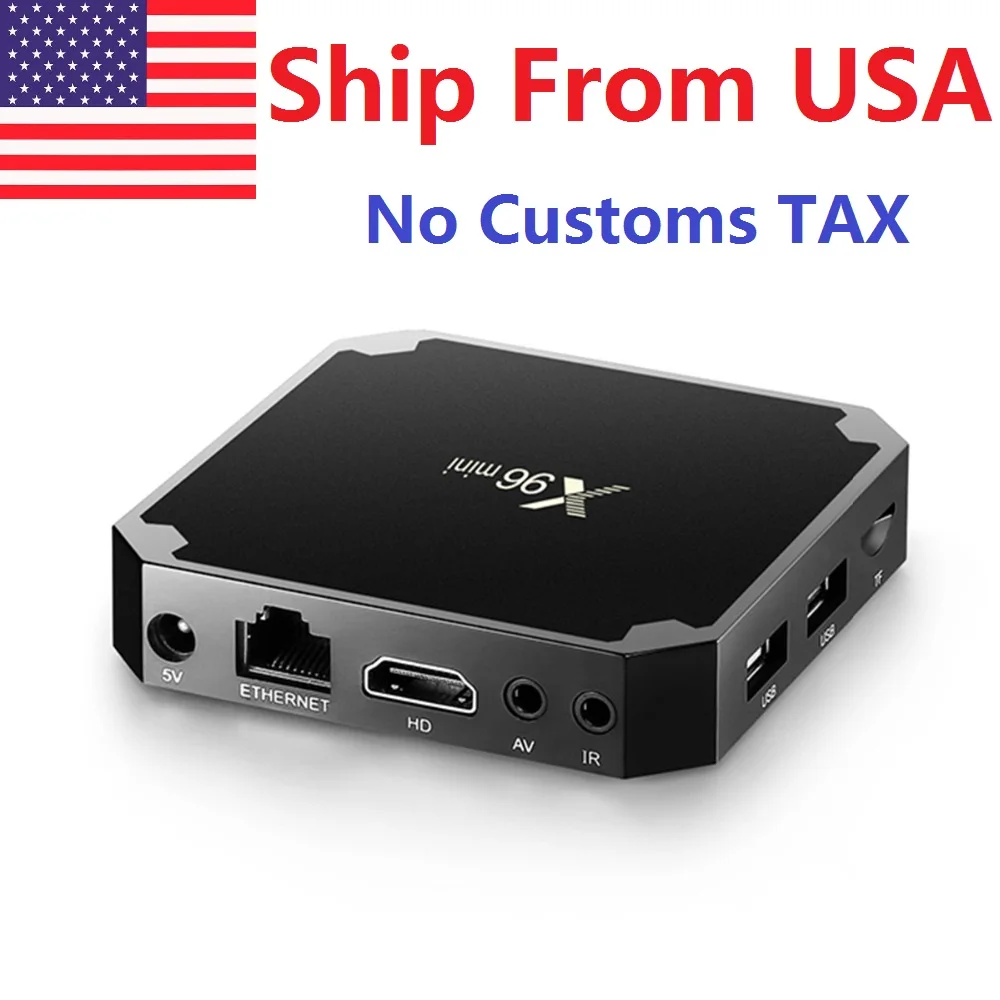 Американская версия 10 шт./коробка Android 7 1 4K HD IPTV телеприставка Amlogic S905w X96 mini 2 Гб 16