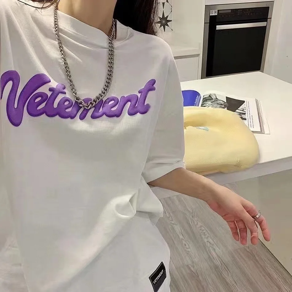

3D Foam Printing Vetements T-shirt Casual Oversize 1:1 High Quality Vetements Top Tees T shirt Men Women tshirts