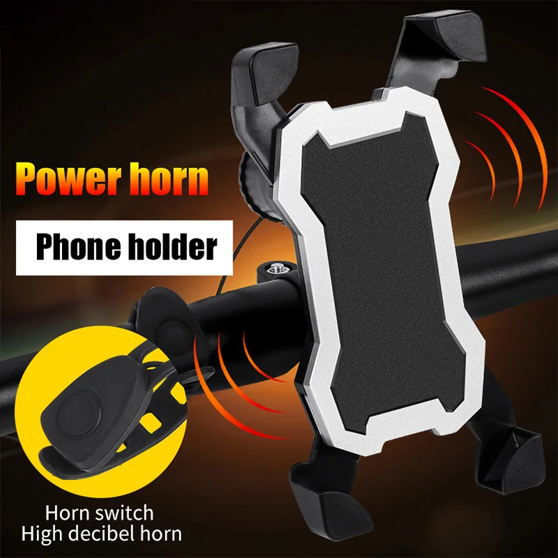 

Bike Phone Holder Adjustable Smartphone Mount Bracket With Horn Universal Bike Handlebar Mobile Phone Stand for 3.5-6.5 inch