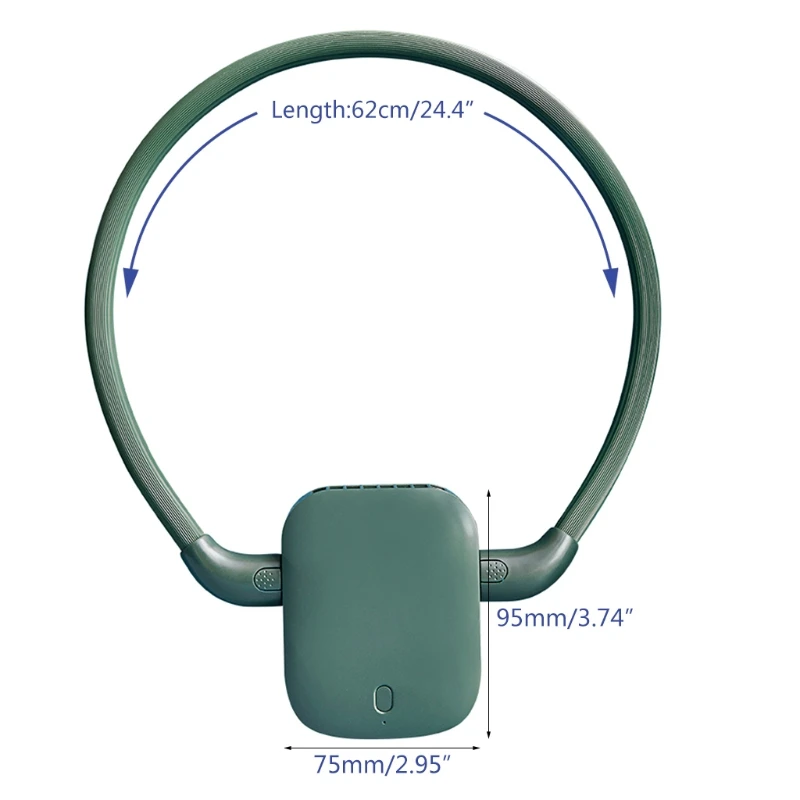 

Портативный подвесной шейный вентилятор, Беспроводная зарядка через USB, 3 режима скорости, воздушный охладитель 425B