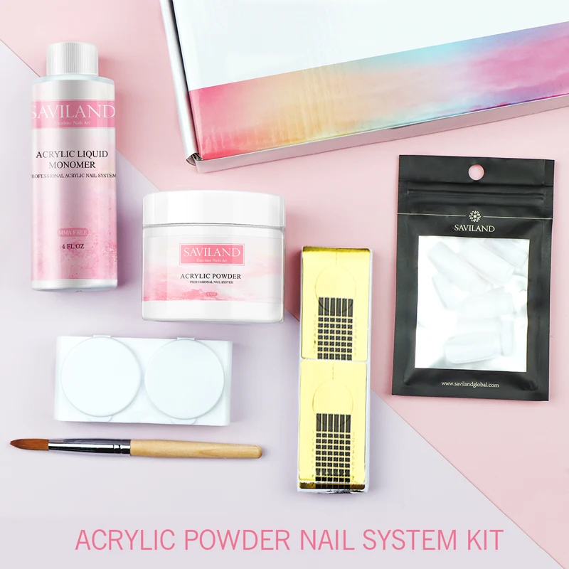 Saviland 120 мл акриловый порошок с акриловой жидкостью набор прозрачная акриловая