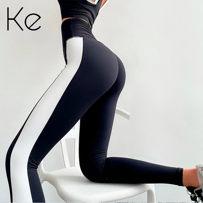 

KE high-waist fitness pants women's buttocks quick-drying tight-fitting peach hip sweatpants wearing high-stretch yoga pants