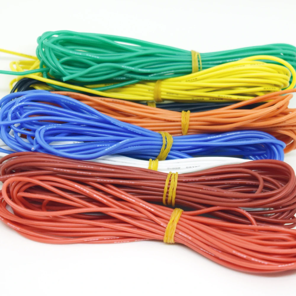 10 м/33 фута 24awg гибкий мягкий силиконовый провод оловянный медный