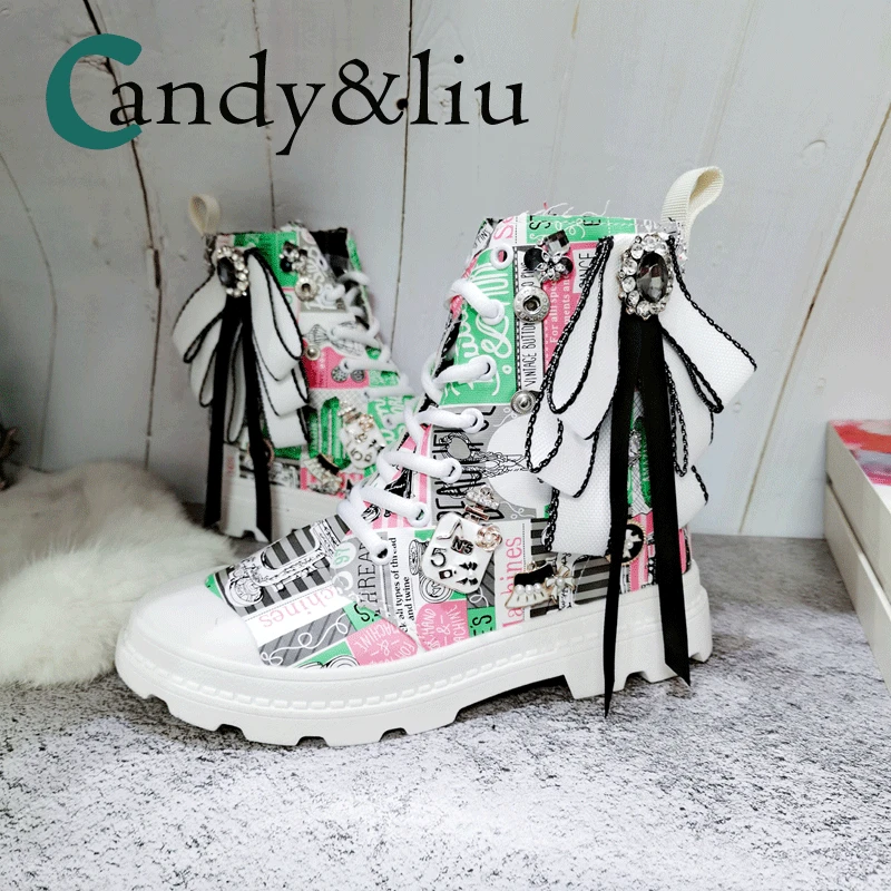 

New shoes online celebrity Joker British style increased color boots thin tide