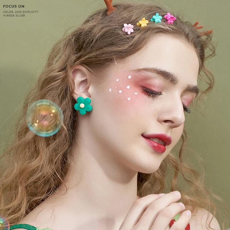 

Серьги-гвоздики в виде ракушек и цветов со съемными повседневными уникальными серьгами конфетных цветов, контрастные серьги для женщин, тр...