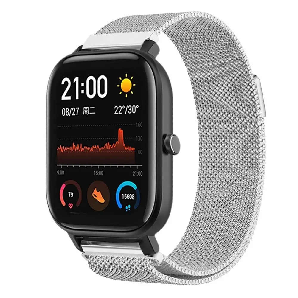 20 мм металлический ремешок-браслет для Xiaomi Huami Amazfit GTS Смарт-часы ремешок из нержавеющей стали сменный ремешок для Amazfit Bip Youth