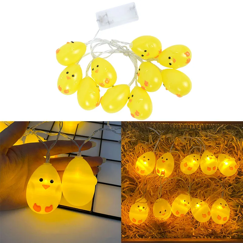 

1.5M 10 LEDs Chicken String Light Happy Easter Party Decoration Hanging Ornaments for Home Garden Decor 2022 Easter Supplies