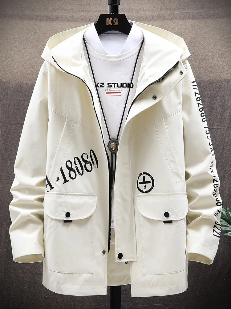 

Trench Coat Men's New Mid-Length Spring Trend Handsome Spring and Autumn Coat Loose Leisure Workwear Coat Men mens jackets