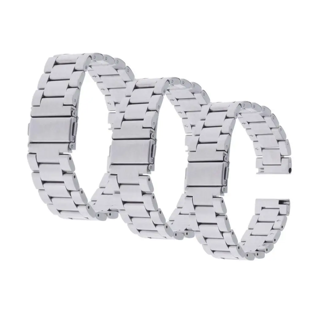 

Stainless Steel Watch Band Men Women Wrist Strap Silver Replacement 18-22mm